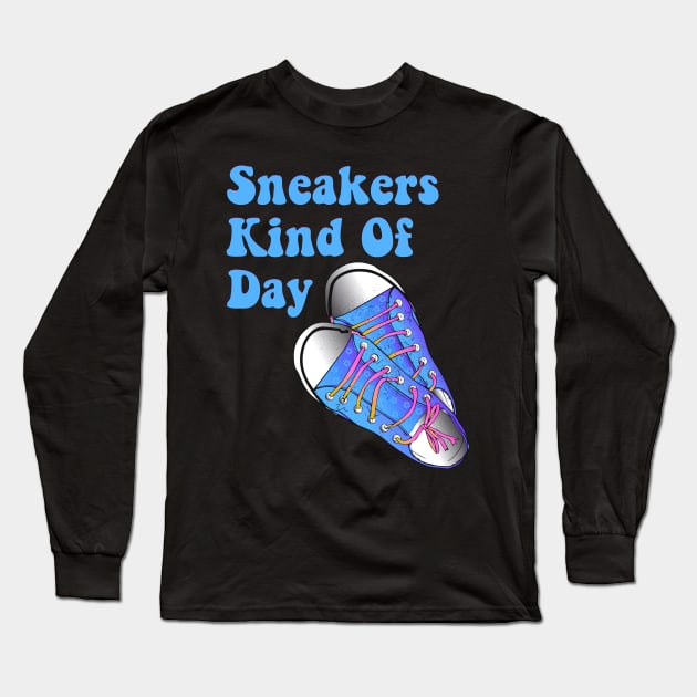 Sneakers Kind Of Day, Sneakers and Pearls, Chucks and Pearls Long Sleeve T-Shirt by Style Conscious